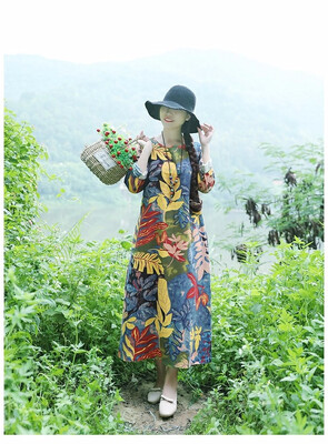 2018 new folk style prints cotton linen long sleeved dress womens loose leisure long thin
2018 new folk style prints cotton linen long sleeved dress womens loose leisure long thin