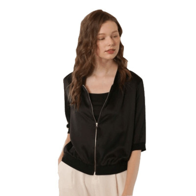 Silk Sunscreen Jacket 2018 Autumn New Fashion Silk Embroidery Print Slim Thin Solid Color Casual Business Large Size Spring Womens Jacket Top
Silk Sunscreen Jacket 2018 Autumn New Fashion Silk Embroidery Print Slim Thin Solid Color Casual Business Large Size Spring Womens Jacket Top