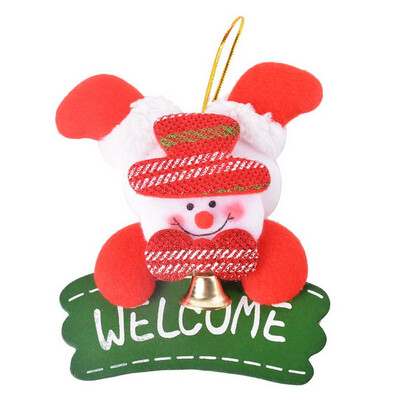 UpperX 1x Ornaments Hanging Plate Christmas Tree Door Decor 13x11cm Red Snowman