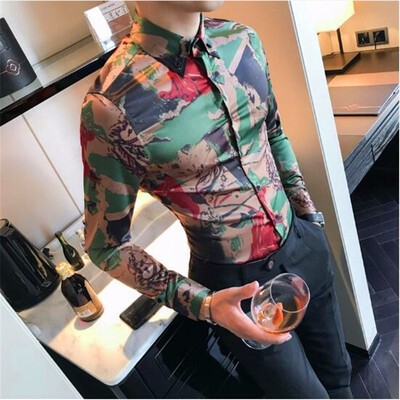 High Quality Korean Shirt Men Fashion 2018 New Spring Long Sleeve Camouflage Print Men Casual Shirts Slim Fit Party Dress Shirt
High Quality Korean Shirt Men Fashion 2018 New Spring Long Sleeve Camouflage Print Men Casual Shirts Slim Fit Party Dress Shirt