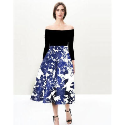 UK Women Stylish Charming Off Shoulder Floral Printed Skater Evening Party Dress
UK Women Stylish Charming Off Shoulder Floral Printed Skater Evening Party Dress