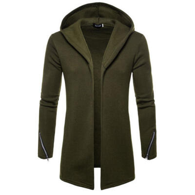 Fashion Mens Wool Coat Winter Trench Coat Outwear Overcoat Long Sleeve Jacket