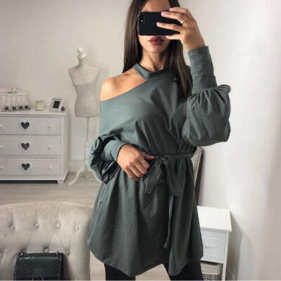 Womens Long Sleeve Off Shoulder Mini Batwing Top Ladies Baggy Tunic Dress Shirt
Womens Long Sleeve Off Shoulder Mini Batwing Top Ladies Baggy Tunic Dress Shirt