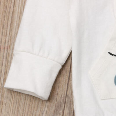 Newborn Baby Boys Girls Bear Cartoon Tops Sweatshirt Harm Long Pants Outfits Set