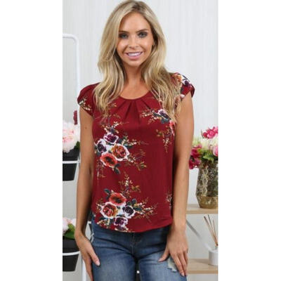Summer Women Blouse Floral Short Sleeve Lady Chiffon Loose Casual T-shirt Tops
Summer Women Blouse Floral Short Sleeve Lady Chiffon Loose Casual T-shirt Tops