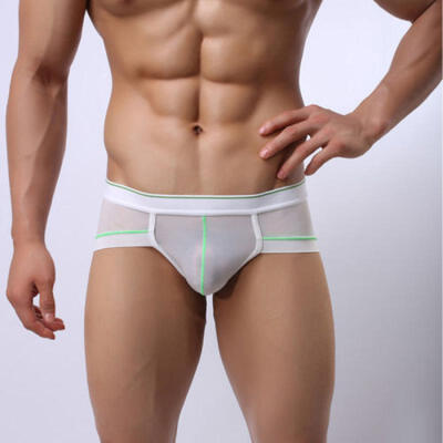 Mens Sexy Underwear Translucent Low-Waist Silk Floss Small Boxer Sexy Thong
