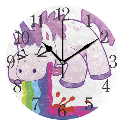 Wall Clock Unicorn Puking Rainbow Round Wall Clock Arabic Numerals Design
Wall Clock Unicorn Puking Rainbow Round Wall Clock Arabic Numerals Design