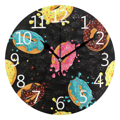 Wall Clock Arabic Numerals Design Donuts With Pink Chocolate Round
Wall Clock Arabic Numerals Design Donuts With Pink Chocolate Round