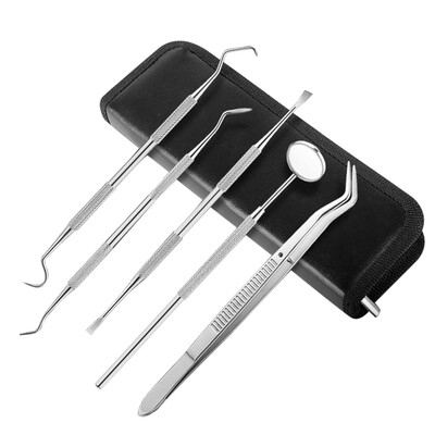 5pcs Stainless Steel Dental Tools Kit Teeth Tartar Scraper Mouth Mirror Dentists Pick Tool Teeth Scaler for Personal Use
5pcs Stainless Steel Dental Tools Kit Teeth Tartar Scraper Mouth Mirror Dentists Pick Tool Teeth Scaler for Personal Use