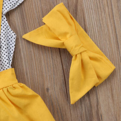 2018 Toddler Kids Baby Girls T-shirt TopsSuspender Skirt Overalls 3PCS