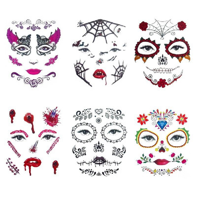 6pcsset Horror Face Eye Temporary Tattoo Stickers for Haunted House Halloween Party Masquerade Prank Makeup Decorations Props
6pcsset Horror Face Eye Temporary Tattoo Stickers for Haunted House Halloween Party Masquerade Prank Makeup Decorations Props