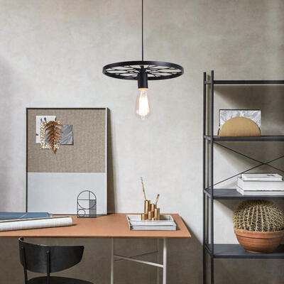 Industrial Pendant Light Retro Vintage Style Matte Black Shade Wheel Shape for Dining Room Bars Warehouse
Industrial Pendant Light Retro Vintage Style Matte Black Shade Wheel Shape for Dining Room Bars Warehouse