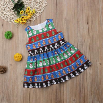 AU STOCK XMAS Toddler Kid Baby Girl Dress Princess Floral Christmas Tutu Dresses