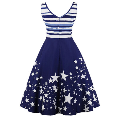 Hepburn Vintage Series Women Dress Spring And Summer V-neck Stars Printing Design Sleeveless Retro Dress
Hepburn Vintage Series Women Dress Spring And Summer V-neck Stars Printing Design Sleeveless Retro Dress