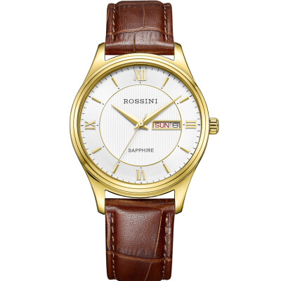 Rossini (ROSSINI) watch Ya Zun business series belt double calendar quartz couple table female table 5574G01F
Rossini (ROSSINI) watch Ya Zun business series belt double calendar quartz couple table female table 5574G01F