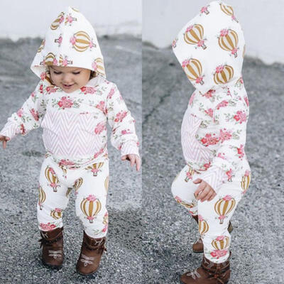 Boutique Newborn Kids Baby Girls Hooded Tops Pants Outfits Sets Clothes AU Stock