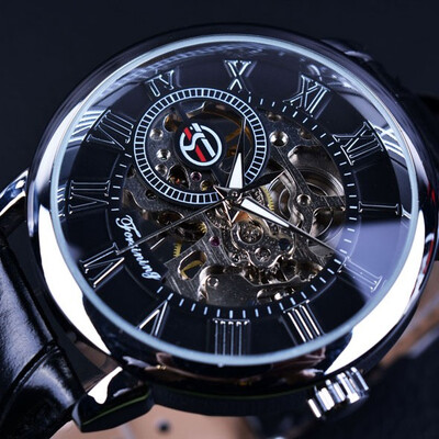 Forsining Men Watches Top Brand Luxury Mechanical Skeleton Watch Black Golden 3D Literal Design Roman Number Black Dial Designer
Forsining Men Watches Top Brand Luxury Mechanical Skeleton Watch Black Golden 3D Literal Design Roman Number Black Dial Designer