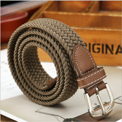 Fashion Woven Stretch Braided Elastic Leather Buckle Belt Unisex Waistband Belt
Fashion Woven Stretch Braided Elastic Leather Buckle Belt Unisex Waistband Belt