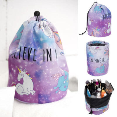 UK Stock Unicorn Travel Cosmetic Drawstring Wash Makeup Storage Toiletry Bag New