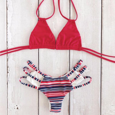 US Hot Women Summer Swimwear Bikini Set Push-up Padded Bra Bathing Suit Swimsuit