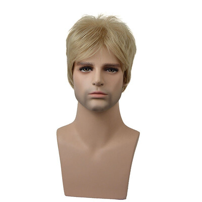 StrongBeauty Short Brown Choppy Layers Synthetic Wig Wigs for Men Full Wigs