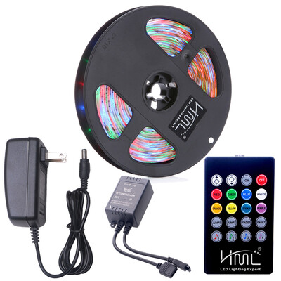 HML Waterproof LED Strip Light 5M 24W RGB SMD2835 300 LEDs -with IR 20 Keys Music Remote Control&US Adapt
HML Waterproof LED Strip Light 5M 24W RGB SMD2835 300 LEDs -with IR 20 Keys Music Remote Control&US Adapt