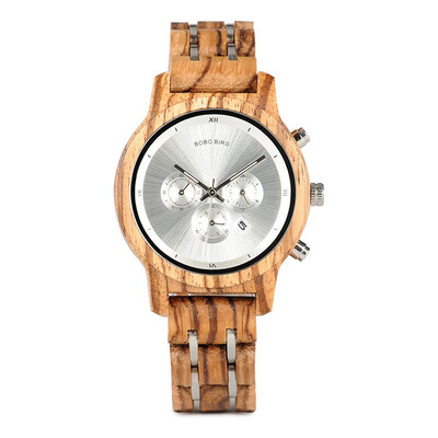 BOBO BIRD wooden quartz pointer watch P18 
BOBO BIRD wooden quartz pointer watch P18