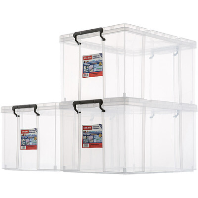 JEKO&JEKO Tenes reinforced plastic transparent storage box 65L 3 Pack extra large toy storage box clothes storage box quilt storage box SWB-5220
JEKO&JEKO Tenes reinforced plastic transparent storage box 65L 3 Pack extra large toy storage box clothes storage box quilt storage box SWB-5220