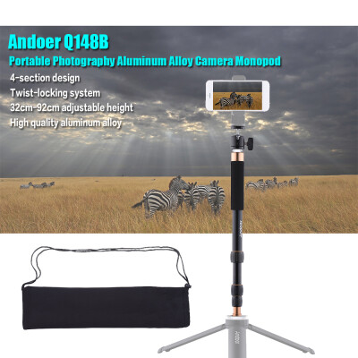 Andoer Q148B Portable Photography Aluminum Alloy Camera Monopod Also As Selfie Stick 4-Section Telescopic Twist-Locking System 32c
Andoer Q148B Portable Photography Aluminum Alloy Camera Monopod Also As Selfie Stick 4-Section Telescopic Twist-Locking System 32c
