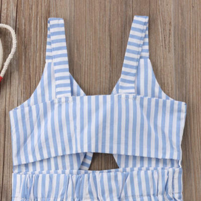 Kid Baby Girl Bowknot Romper Jumpsuit Bodysuit Trousers Outfit Clothes Overall
