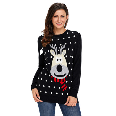 PREISEI 2018 Autumn Winter Sweet Casual Reindeer Polka Dot Pullover O-Neck Long Sleeve Straight Christmas Sweater Women PR27695
PREISEI 2018 Autumn Winter Sweet Casual Reindeer Polka Dot Pullover O-Neck Long Sleeve Straight Christmas Sweater Women PR27695