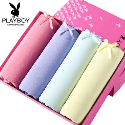 Playboy underwear female elastic cotton mid-waist hip no trace female briefs net color shorts head 4 gift box mixed color mixed color
Playboy underwear female elastic cotton mid-waist hip no trace female briefs net color shorts head 4 gift box mixed color mixed color