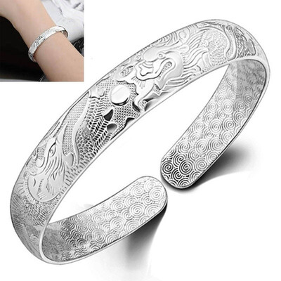 Dragon&Phoenix Silver Bracelet Retro fashion bracelet silver ornaments Silver jewelry for the elderly
Dragon&Phoenix Silver Bracelet Retro fashion bracelet silver ornaments Silver jewelry for the elderly