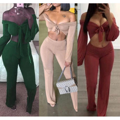 2pcs V-neck Sexy Women Long Sleeve TopPants Club Party Bodycon Jumpsuit Rompers
2pcs V-neck Sexy Women Long Sleeve TopPants Club Party Bodycon Jumpsuit Rompers