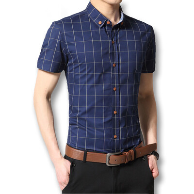 New Men Plaid Shirts Summer 2016 Men Fashion Designers Shirts Short Sleeves Dress Casual Shirts Cotton Plus Size M-5XL Slim Fits
New Men Plaid Shirts Summer 2016 Men Fashion Designers Shirts Short Sleeves Dress Casual Shirts Cotton Plus Size M-5XL Slim Fits