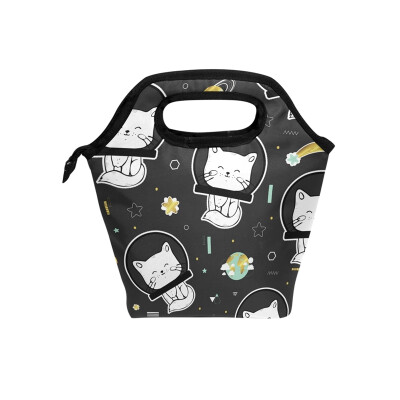 Lunch Bag Tote Bag Space Cat Travel Picnic Organizer Lunch Holder Handbags Lunch Bag Box for Office