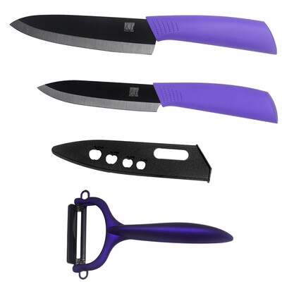 XYJ Brand Purple Ceramic Knives Set 5 Inch Slicing 6 Inch Chef Kitchen Knives With One Peeler Cooking Knives Hot Sale
XYJ Brand Purple Ceramic Knives Set 5 Inch Slicing 6 Inch Chef Kitchen Knives With One Peeler Cooking Knives Hot Sale