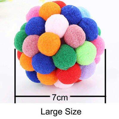 1PCS Pull Small Cat Toys Ball Rainbow Antenna Balls Kitten Chase Toy