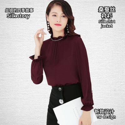 Silk shirt 2019 spring&summer fashion silk slim slimming lotus leaf collar business casual large size autumn ladies shirt
Silk shirt 2019 spring&summer fashion silk slim slimming lotus leaf collar business casual large size autumn ladies shirt