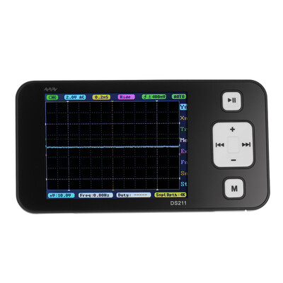 28" TFT Display Portable Mini ARM DSO211 Pocket-Sized Handheld Digital Storage Oscilloscope USB Interface 200KHz 1MSas
28" TFT Display Portable Mini ARM DSO211 Pocket-Sized Handheld Digital Storage Oscilloscope USB Interface 200KHz 1MSas