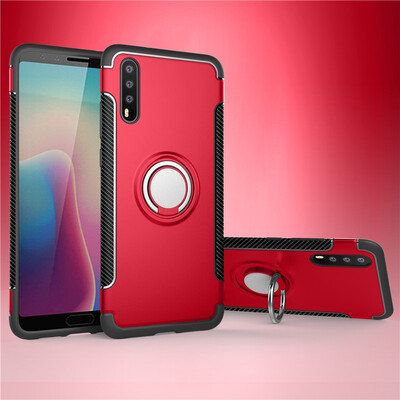 Fivice Huawei P20 pro case PC metal ring shell magnetic car bracket TPU phone case