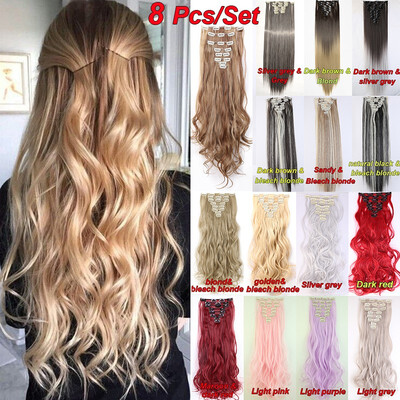 8 PcsSet Fashion Long Curly Wavy Straight Clip In Hair Extension Sexy Heat Resistant Party Hair Natural Synthetic hair for Women
8 PcsSet Fashion Long Curly Wavy Straight Clip In Hair Extension Sexy Heat Resistant Party Hair Natural Synthetic hair for Women