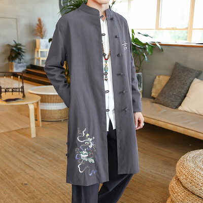 Chinese style JI embroidery single buckle cotton&linen long windbreaker jacket
Chinese style JI embroidery single buckle cotton&linen long windbreaker jacket