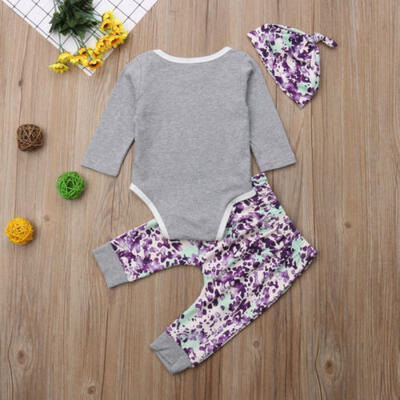 Newborn Baby Girls 3PCS Clothes Romper Jumpsuit Bodysuit Long Pants Hat Outfits 
Newborn Baby Girls 3PCS Clothes Romper Jumpsuit Bodysuit Long Pants Hat Outfits