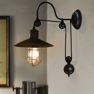 Baycheer HL410694 Loft vintage industrial lifting pulley telescopic wall lamp American wrought iron bird cage wall lamp
Baycheer HL410694 Loft vintage industrial lifting pulley telescopic wall lamp American wrought iron bird cage wall lamp