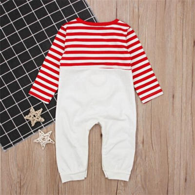 Newborn Infant Baby Boy Girl Christmas Romper Bodysuit Pajama Clothes Outfit