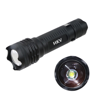 HKV Waterproof LED Flashlight Torch Powerful Flash Light 1000 Lumens T6 Telescopic Zoom 5 Modes
HKV Waterproof LED Flashlight Torch Powerful Flash Light 1000 Lumens T6 Telescopic Zoom 5 Modes