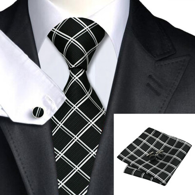 N-0336 Vogue Men Silk Tie Set Black Plaids & Checks Paisley Necktie Handkerchief Cufflinks Set Ties For Men Formal Wedding Business wholesale
N-0336 Vogue Men Silk Tie Set Black Plaids & Checks Paisley Necktie Handkerchief Cufflinks Set Ties For Men Formal Wedding Business wholesale