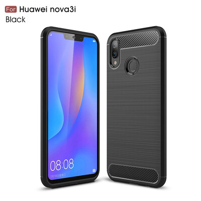 Fivice Huawei nova 3i case Luxury brushed carbon fiber TPU soft shell