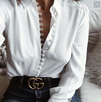 Fashion New Sexy Button Long-sleeved Women Chiffon Blouse Shirt Casual Solid Color Tops Plus Size
Fashion New Sexy Button Long-sleeved Women Chiffon Blouse Shirt Casual Solid Color Tops Plus Size